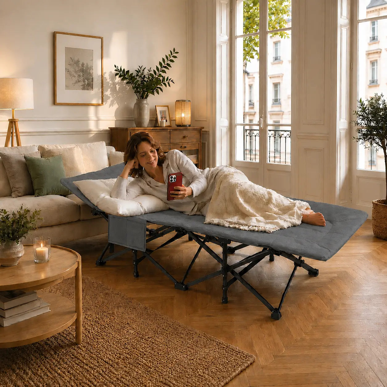 Lit d'appoint pliable — Déplié en 10 secondes
