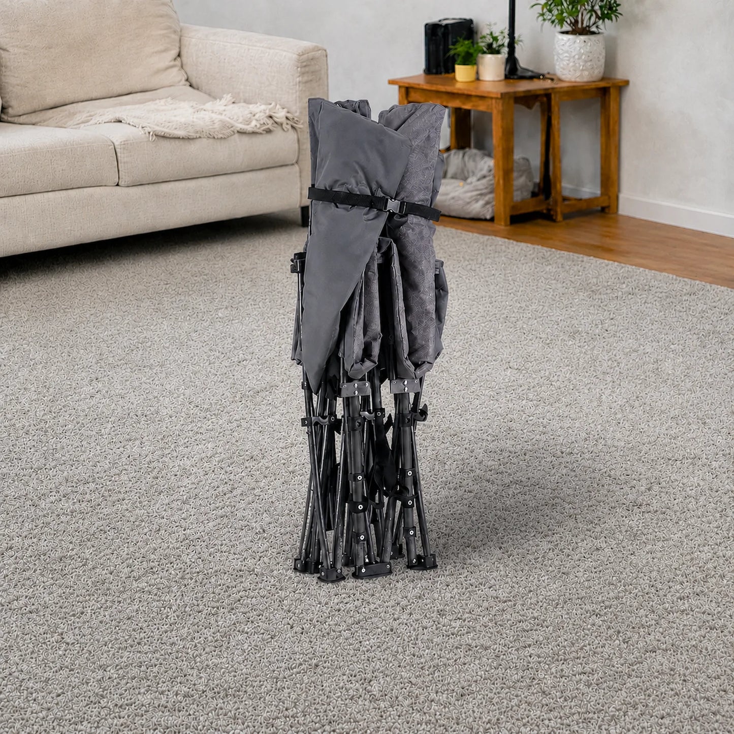 Lit de camp pliable KampyGo - Acier, Oxford, supporte 200 kg, déplié en 10s